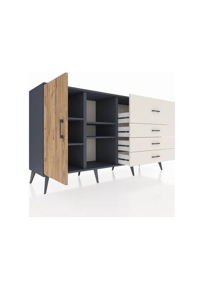 Kronos Konsol 4 Raflı 4 Çekmeceli Tek Kapaklı 176x59x99 Antrasit-çam/aytaşı Atlas Çam/aytası - Antrasıt Kronos Konsol 4 Raflı 4 Çekmeceli Tek Kapaklı 176x59x99 Antrasit-çam/aytaşı Atlas Çam/aytası - Antrasıt