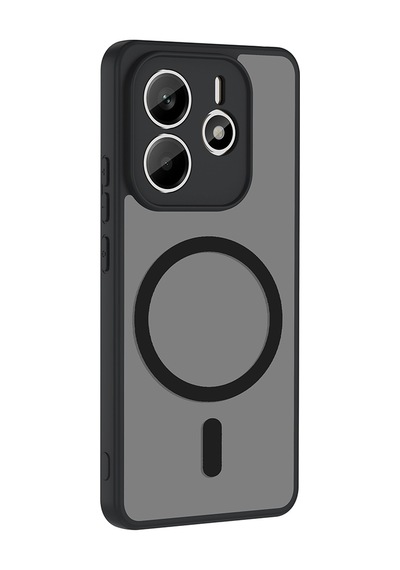 Maks Technology Redmi Note 14 4g Kılıf M-safe Şarj Özellikli Mkst Babet Kapak - Siyah