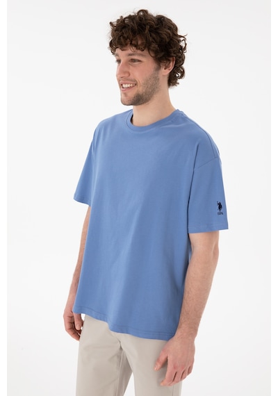 U.S. Polo Assn. Erkek Oversize Fit Bisiklet Yaka Koyu Mavi Tişört 50305859-VR032