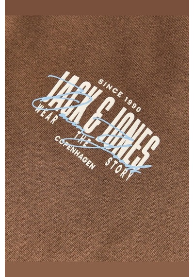 Jack & Jones Jack&jones 12298492 Jjaero Sweat Crew Neck Cocoa Erkek Sweatshirt Kahve