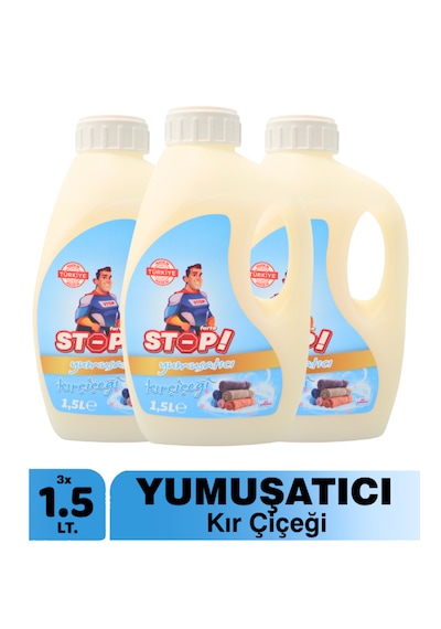 Stop Forte 3'lü Çamaşır Yumuşatıcı 1.5 Litre Kır Çiçeği