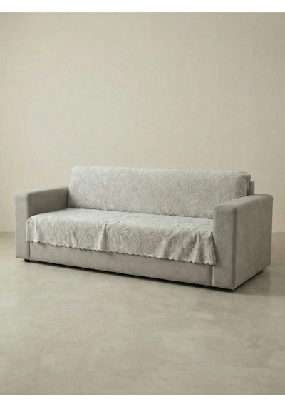Sofline Kaymaz Tabanlı Tay Tüyü Çekyat, Koltuk, Kanepe Örtüsü Krem 175x210cm Krem