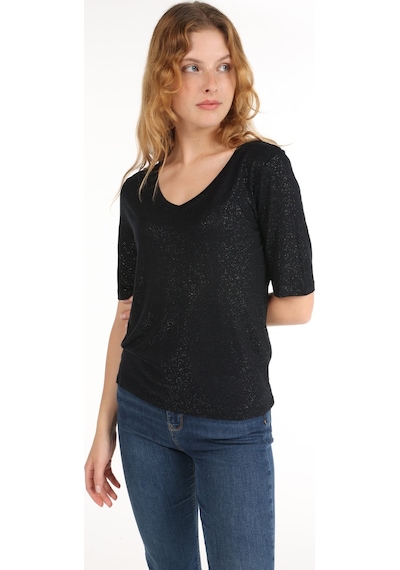Colins Siyah Kadın Tshirt K.kol Cl1065178 Q1.v2 Blk 001