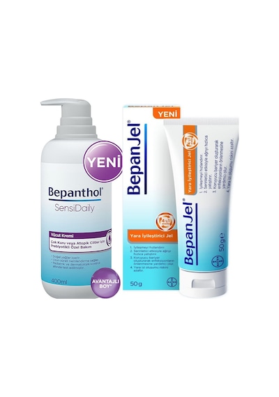Bepanthol Sensidaily Pompalı Vücut Kremi 400 ML + Bepanjel Yara İ