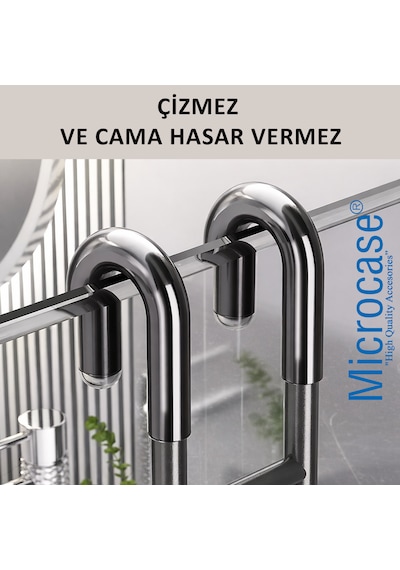 Microcase Paslanmaz Çelik Uçlar Kauçuk Çok Amaçlı Banyo Mutfak Dolap Vb Alanlar İçin Askılık Al5506 Siyah