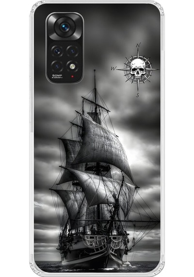 Xiaomi Redmi Note 11 Uyumlu Şeffaf Kılıf Pirate 2 Tasarımlı