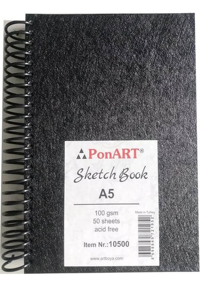 Ponart Sketch Book Yandan Spiralli Çizim Defteri 100G A5 50 Sy