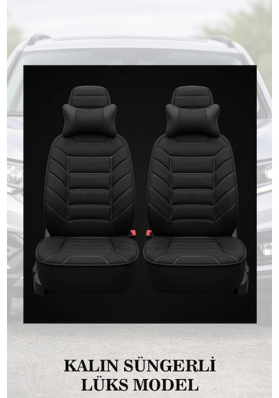 Renault Symbol 2010 Uyumlu Lüks Siyah Renk Premium 2 Adet Minder Ve Yastık