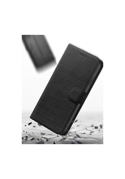 Samsung Galaxy Uyumlu   S10 Kılıfı Cüzdanspor Kumaş Kart Ve Bloknot Bölmeli Kılıf + Ekran Koruyucu Mavi