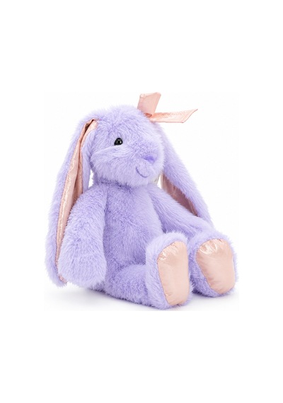 Pembe Fiyonklu Mor Peluş Tavşan 35 Cm Çok Renkli