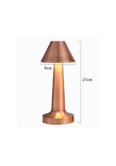 Buffer Çatı Model Bronz Renk Şarjlı Dokunmatik 3 Renkli Led Masa Lambası Bronz