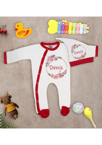 Bk Kids Kişiye Özel Bebek Kıyafeti, Bebek Giyim Hediyesi, Tulum Zıbın Ve Kukuletalı Şapka Seti-6 Çok Renkli