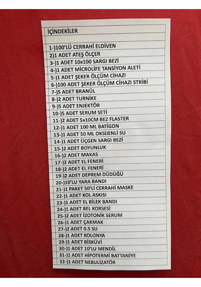 Ilk Yardım Çantası Full