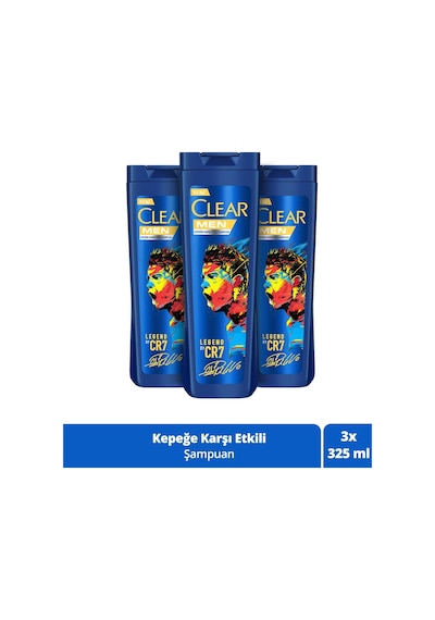Clear Men Kepeğe Karşı Etkili Şampuan Legend By Cr7 Cristiano Ronaldo 3 x  325 Ml
