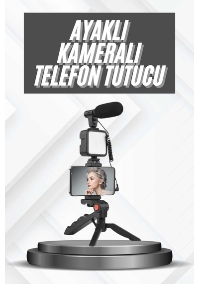 Novento Telefon Tutucu Mikrofonlu Işıklı Youtuber Video Kayıt