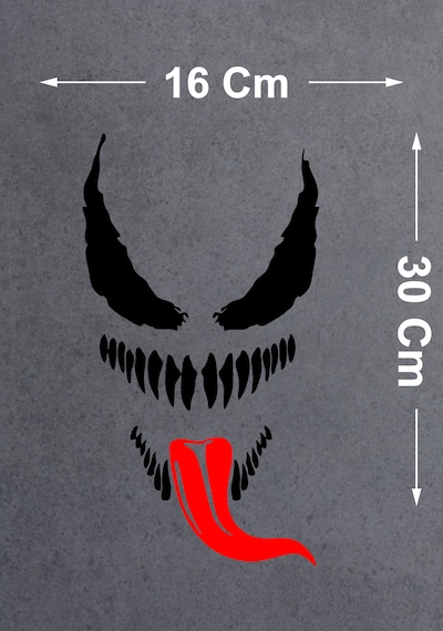 Venom Korkunç Öfke Sticker - Araba Oto Motosiklet Karavan Cam Sticker - 00138 30x16 Cm