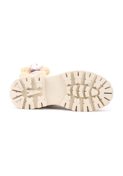 Kiko Kids 450 Ayıcıklı Fermuarlı Kız Çocuk Günlük Bot Ayakkabı Bej