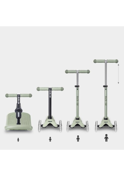 Micro Mini 6 İn 1 Deluxe Rock And Go Led Scooter Olive Sage Yeşil