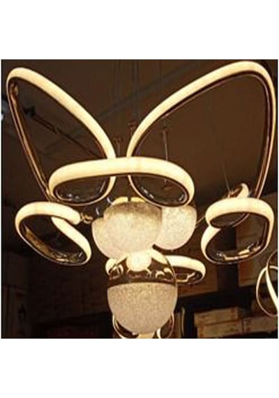 Has Light Kelebek Model Led Avize 3 Renkli Altın Rengi Gövde