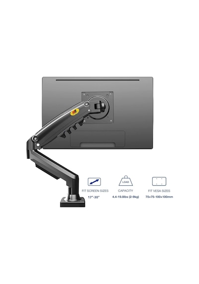 Northbayou F80 17-30" Lcd/led Monitör Tutucu Kol 2-9 Kg Amortisörlü Vesa 75x75 , 100x100 Monitör Standı