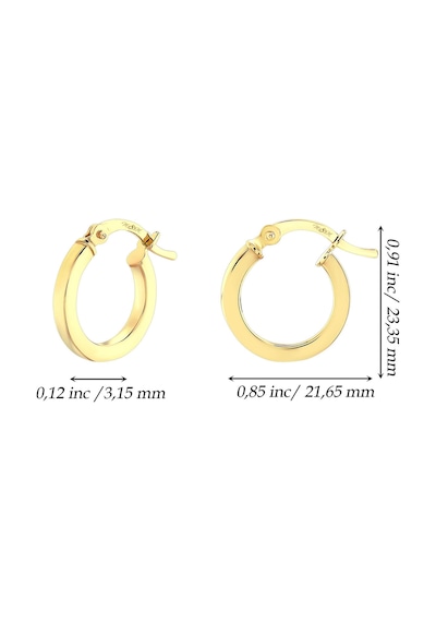 Moom Mücevherat Kadın 14 Ayar Altın Köşeli Halka Küpe N11.15558