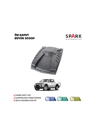 Mitsubishi L200 2007-2015 Yıl Aralığı Uyumlu Ön Kaput Büyük Scoop Siyah