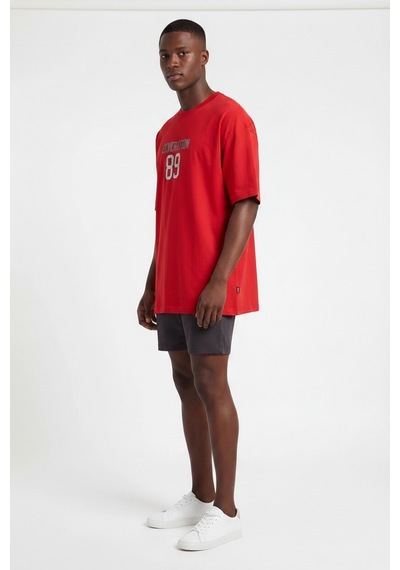 Blow Up Future Gen 89 Kırmızı Oversize Erkek T-shirt 141514 Siyah