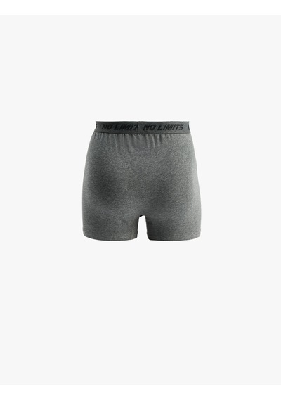 Koton Baskılı Bel Detaylı Pamuklu Basic 3'lü Boxer Seti Gri Melanj 6slm90033mk