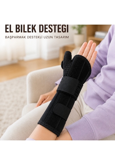 Başparmak Destekli El Bilek Ateli Metal Destekli Statik Bileklik Ayarlanabilir