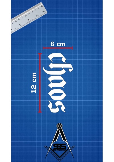 Chaos-kaos Yazı Jdm Araba-motosiklet Cam Etiket Sticker 12x6cm Beyaz Renk Beyaz