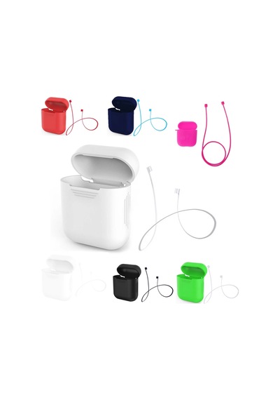 Ally Apple Uyumlu AirPods İçin Renkli Strap Kulaklık Askısı+ Silikon Kılıf- 5775