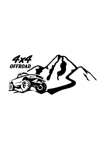 4x4 Off Road Ve Dağlar Duvar Dekor Sticker 40 X 20 Cm