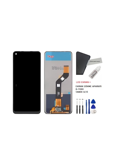 Tkgz - Tecno Spark 7t Pro Uyumlu Lcd Ekran Dokunmatik Servis + B-7000 + Tamir Seti