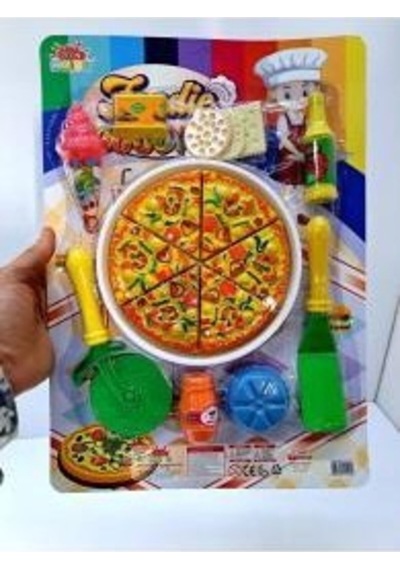Kesme Pizza Pasta Oyun Seti Oyuncak Mutfak Aletleri Çok Renkli