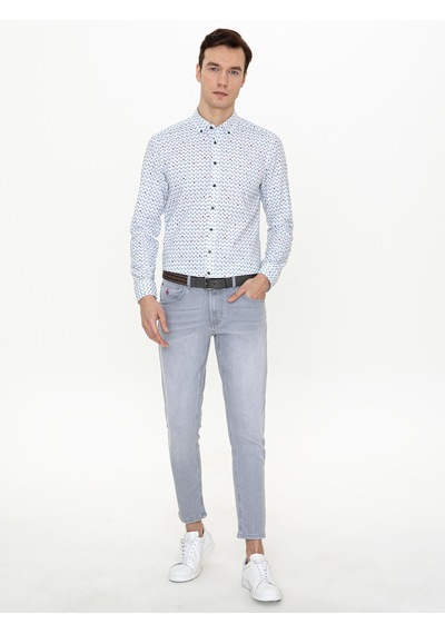 Cacharel Yeşil Slim Fit Uzun Kollu Gömlek