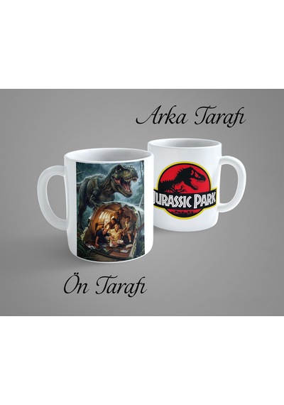 Jurassic Park 4 Porselen Kupa Bardak Beyaz