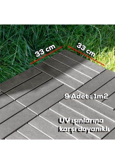Porsima 1177 18 Li Bahçe Balkon Teras Zemin Döşemesi Karosu Latte
