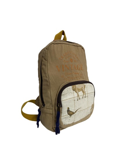 Old Cotton Cargo Kaliteli Mini Vintage Salaş Disayn Günlük Sırt Gezi Çantası 19 Cm X 34 Cm Bej
