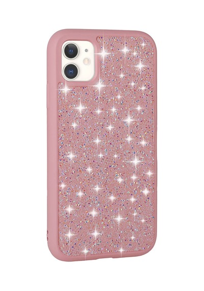 Zore İphone 11 Uyumlu Parlak Taşlı Tasarım Pırlanta Ogaa Kılıf-pembe
