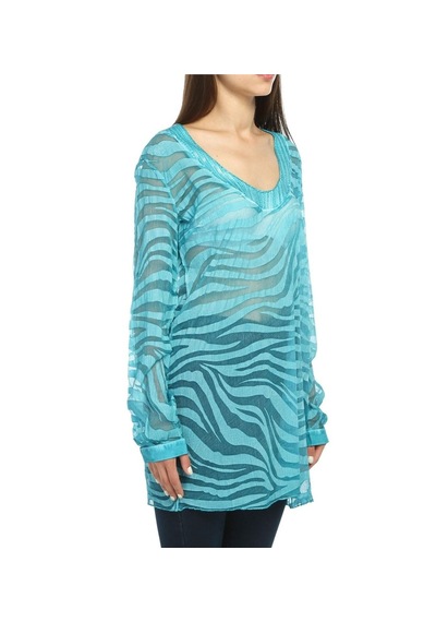 Bulalgiy Kadın Turkuaz Ipek Plaj Tunik - Bga005952