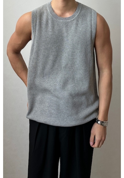 Erkek Bisiklet Yaka Oversize Süveter Gri