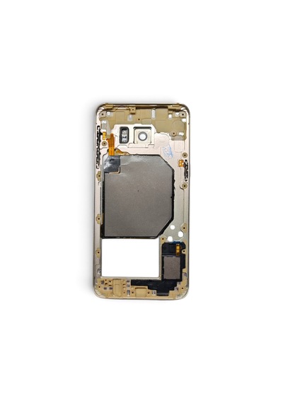 G928 Orta Kasa Galaxy S6 Edge Plus Uyumlu Beyaz Renk Orta Kasa Çerçeve + Ses Açma On Off Tuş Plastik Kamera Camı Ve Hoparlör Gümüş