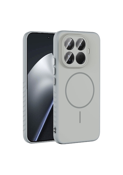 Xiaomi 15t Pro Kılıf Kamera Lens Korumalı Magsafe Destekli Silikon Pazarplus Gümüş