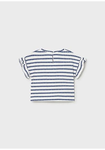 Mayoral Kız Bebek Desenli Kısa Kol T-shirt Krem 01082
