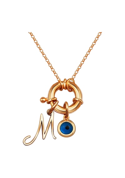 Charm Lock Harf Gümüş Kolye Rose