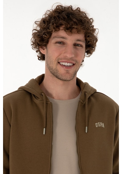 U.S. Polo Assn. Erkek Regular Fit Haki Şardonlu Örme Hırka 50313755-VR027