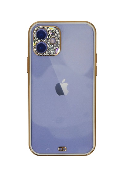 Apple iPhone Uyumlu   12 Kılıf Liva Taşlı Silikon - Beyaz Düz Renkli