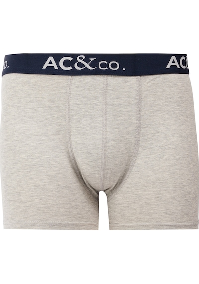 Ac&Co / Altınyıldız Classics Pamuklu Esnek Desenli Erkek 3'Lü Boxer Lacivert - Gri
