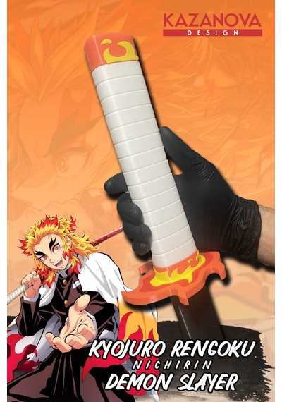 Kazanova Design Rengoku Demon Slayer Katlanabilir Katana 98 Cm Detaylı Versiyon