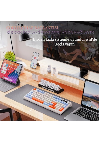 2.4g Bluetooth Led Ekran Gaming Oyuncu Klavye Çift Bağ Manyetik